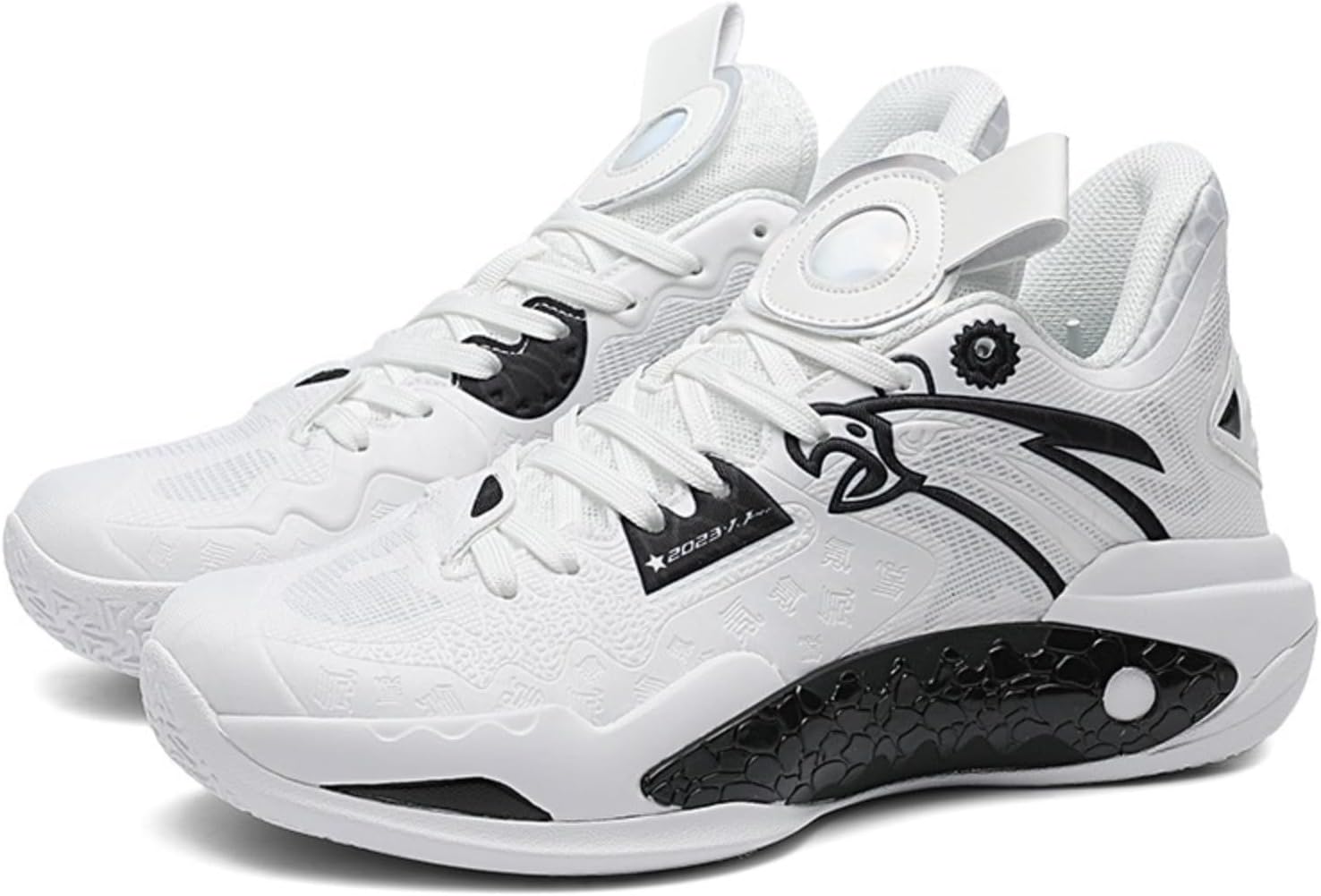 

Мужские модные кроссовки для баскетбола с дышащей сеткой, шнуровкой и высоким верхом, легкие, с нескользящей подошвой, для активного отдыха, тенниса, классического волейбола и бейсбола Qklmwes, белый