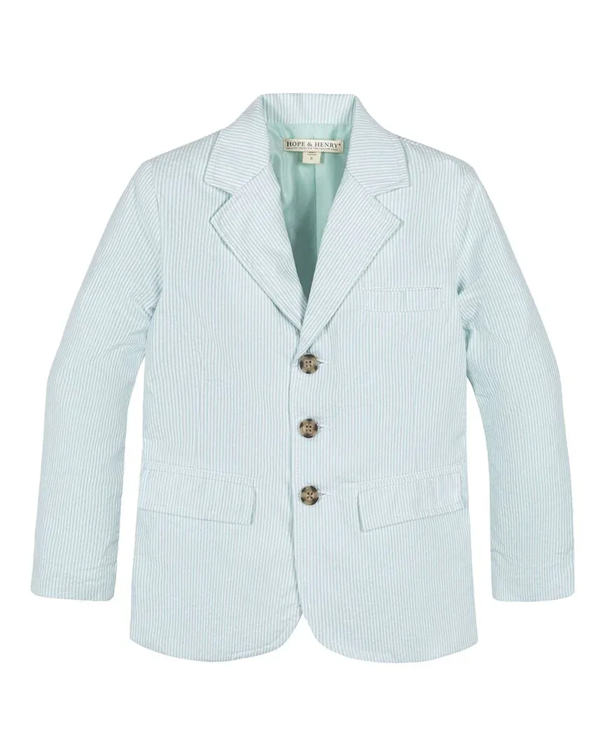 Hope & Henry Seersucker Blazer, мята
