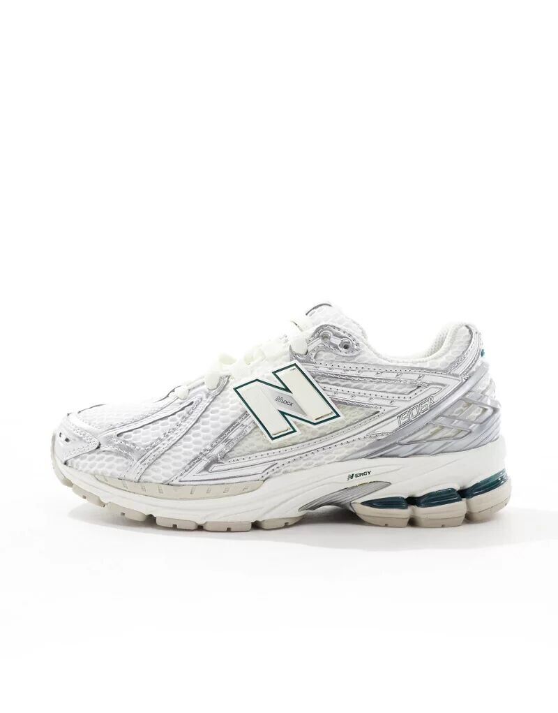 Кроссовки New Balance 1906 серебристого цвета с эффектом металлик — фото 2