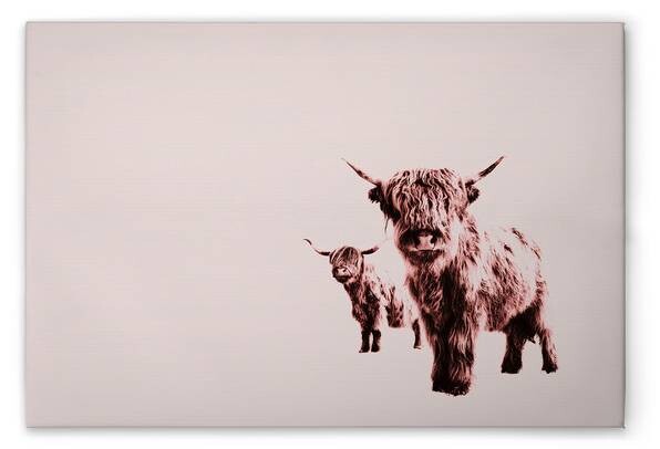 

Картина на холсте A.S. Création Highland Cows цвет beigebraunrosa