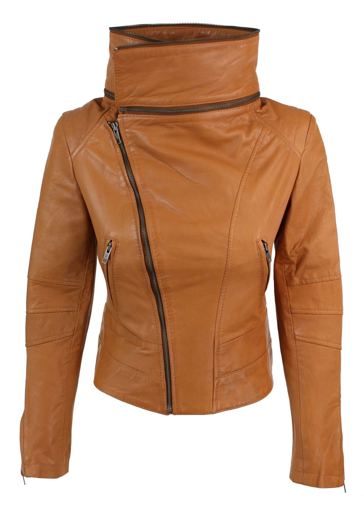 

Кожаная гоночная байкерская куртка TruClothing, цвет tan