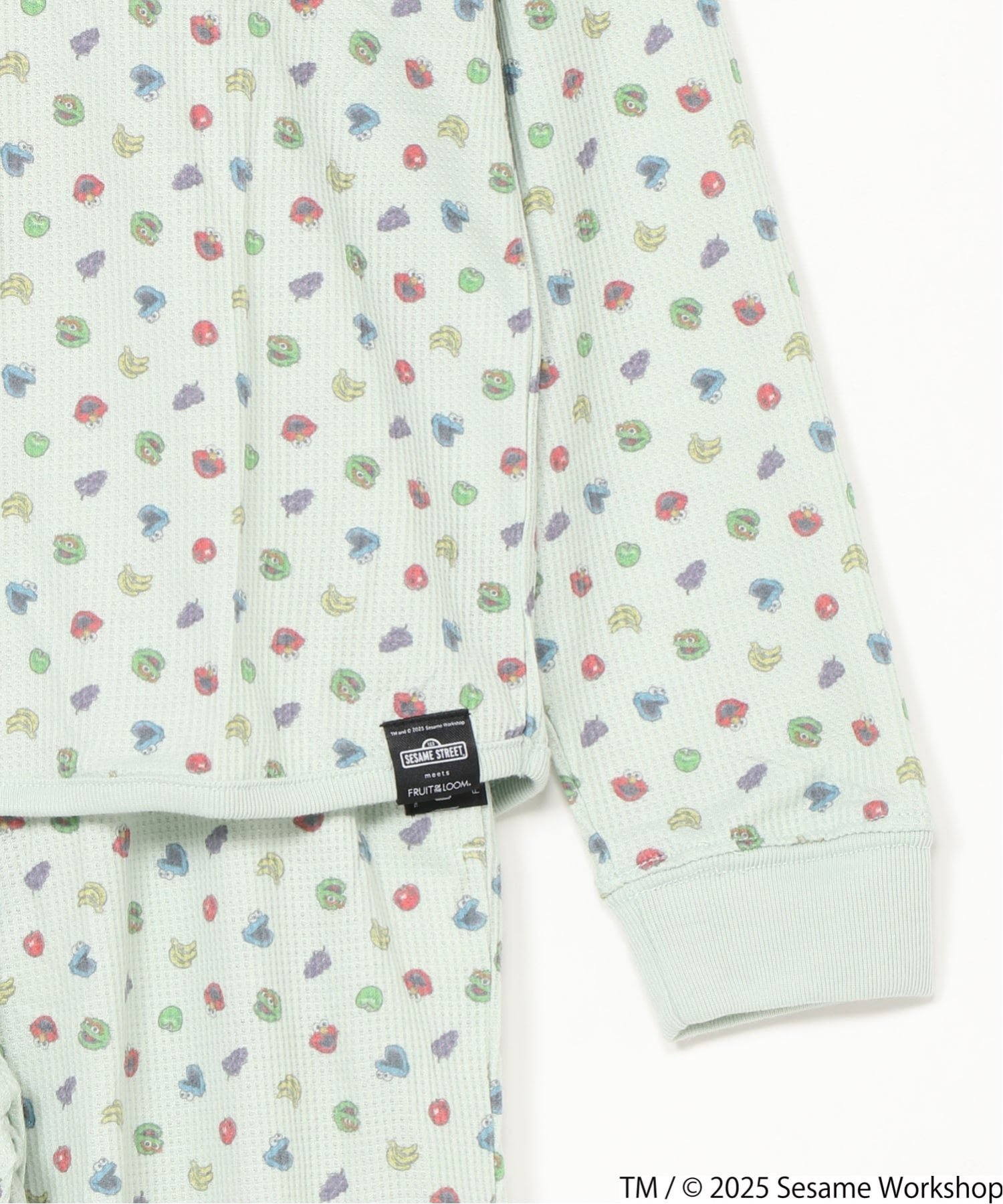 Футболка Fruit of the Loom и шорты из вафельной ткани Fruit Of The Loom, mint — фото 3