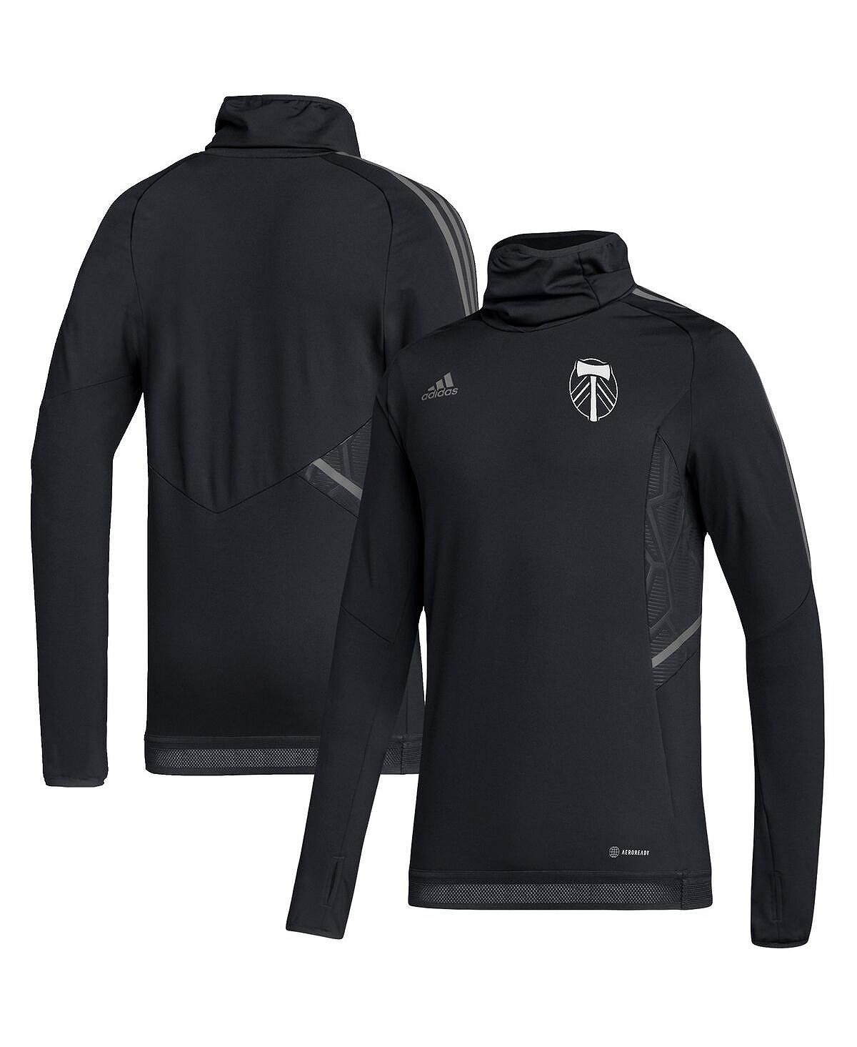 

Мужской черный утепленный пуловер Portland Timbers COLD.RDY с регланами adidas