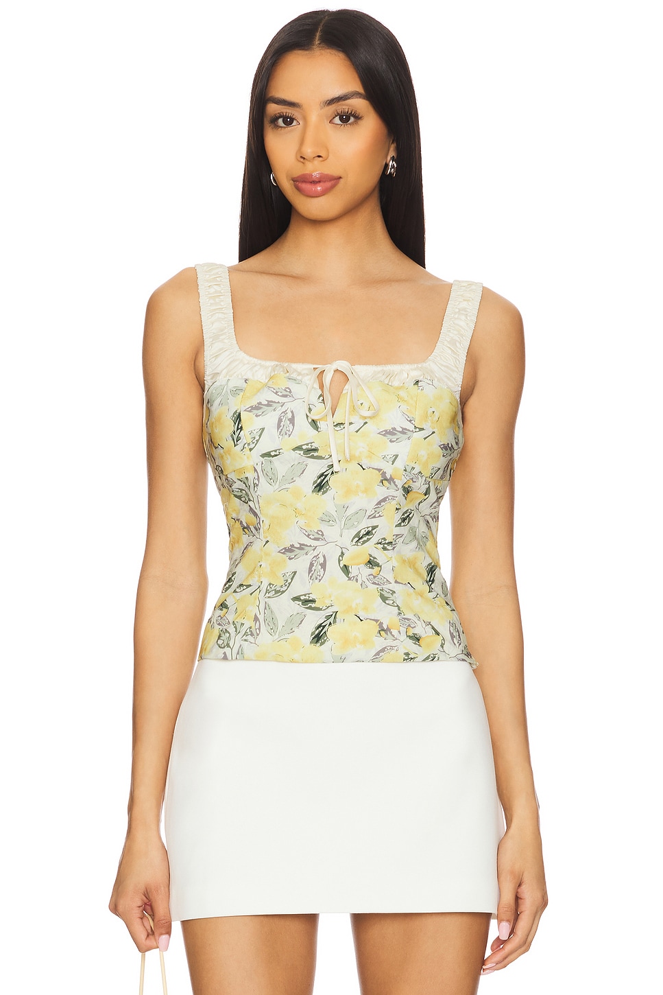 

Топ «Молочница» Astr The Label, lemon floral