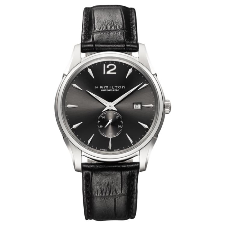 

Hamilton Часы Jazz Series Automatic Mechanical Movement Unisex Watch 43mm Black Dial Stainless Steel Case Leather Strap, Black Dial