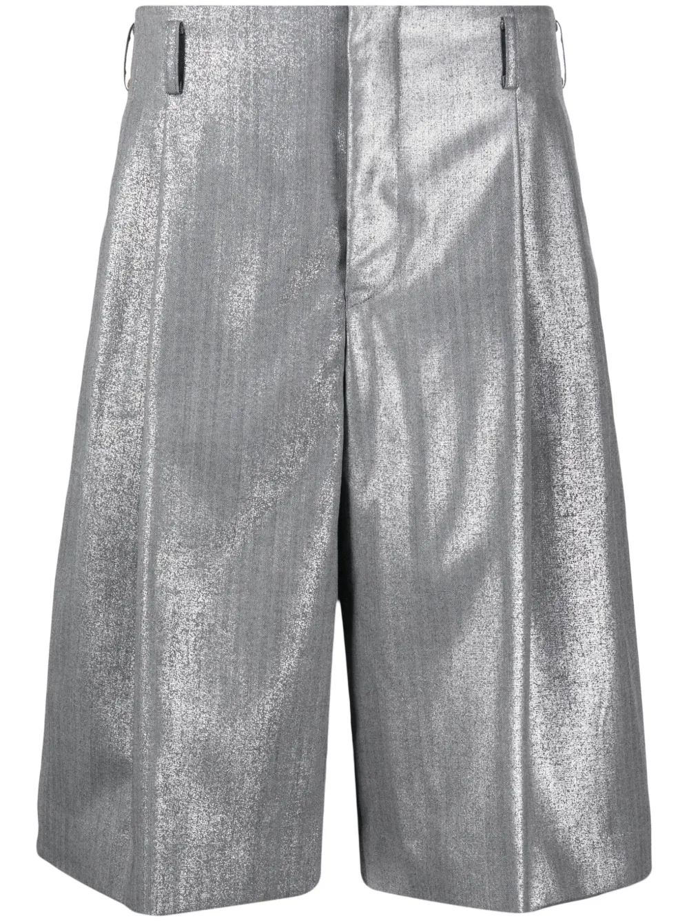 

Шерстяные шорты с эффектом металлик Comme des Garçons Homme Plus, серебяный