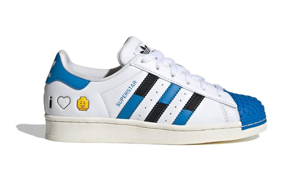Обувь для скейтбординга Superstar Kids для начальной школы Adidas Originals, черный/белый/синий — фото 2
