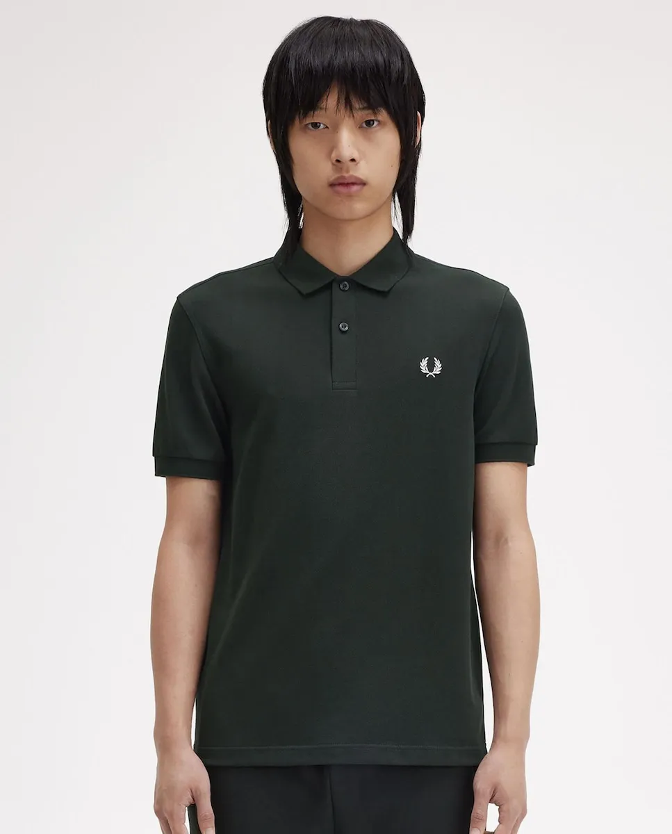 

Мужская однотонная футболка поло из хлопкового пике с коротким рукавом Fred Perry, темно-зеленый