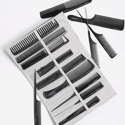 T4b Lussoni Pin Tail Comb антистатический и небьющийся карбоновый хвостовой гребень Tb Tools For Beauty — фото 3