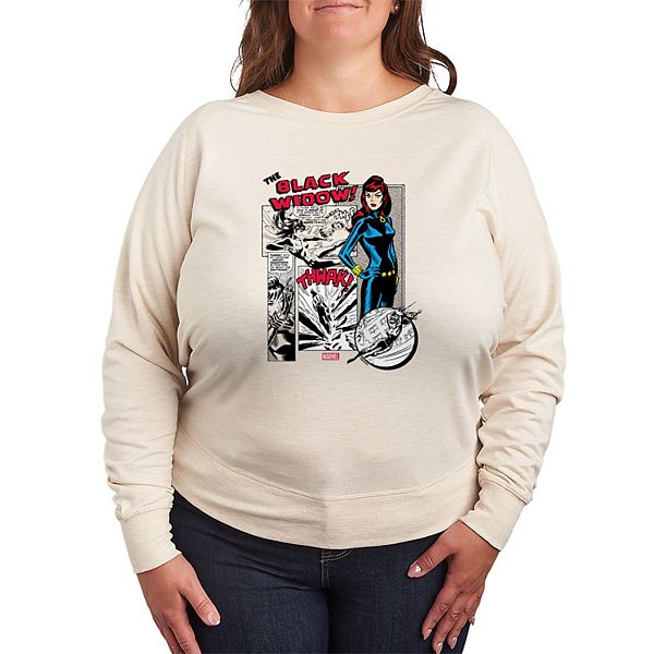 

Футболка с длинным рукавом French terry Plus size The Black Widow с комикс-панелями Marvel, Черный, Футболка с длинным рукавом French terry Plus size The Black Widow с комикс-панелями Marvel