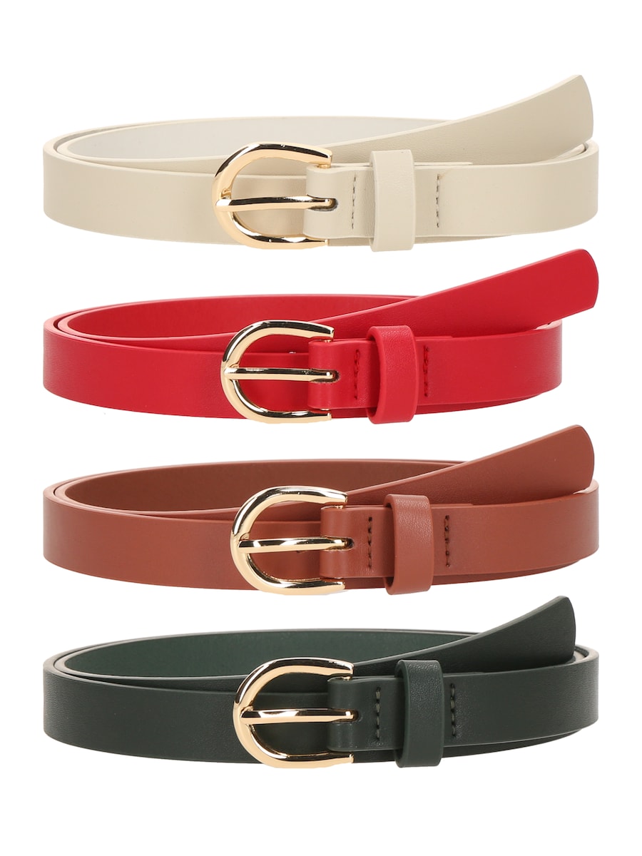 

Ремень ABOUT YOU, экрю/коричневый/изумрудный/красный