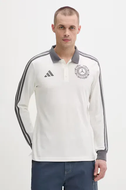 Лонгслив с принтом Mercedes Adidas, бежевый