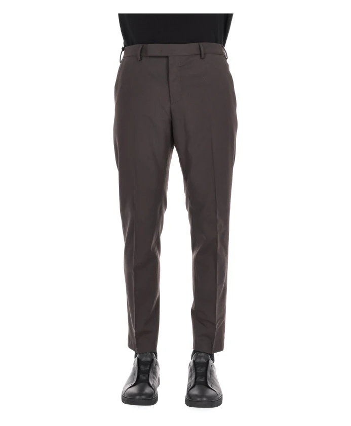

Коричневые шерстяные брюки, эластичный крой Pt Torino, коричневый