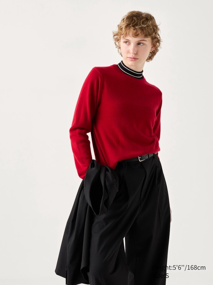 

Джемпер с круглым вырезом из 100% кашемира Uniqlo, цвет 15 красный