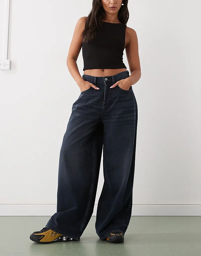 

COLLUSION X007 XL мешковатые джинсы с низкой посадкой темно-синего цвета в стиле гранж