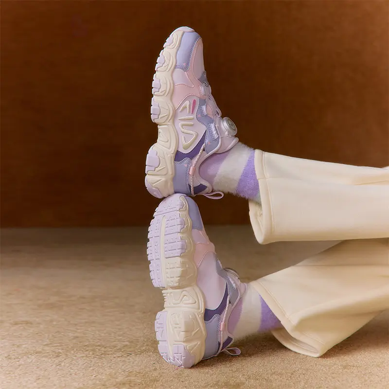 FILA KIDS Антискользящие износостойкие детские беговые кроссовки Purple Blue Kids' — фото 3