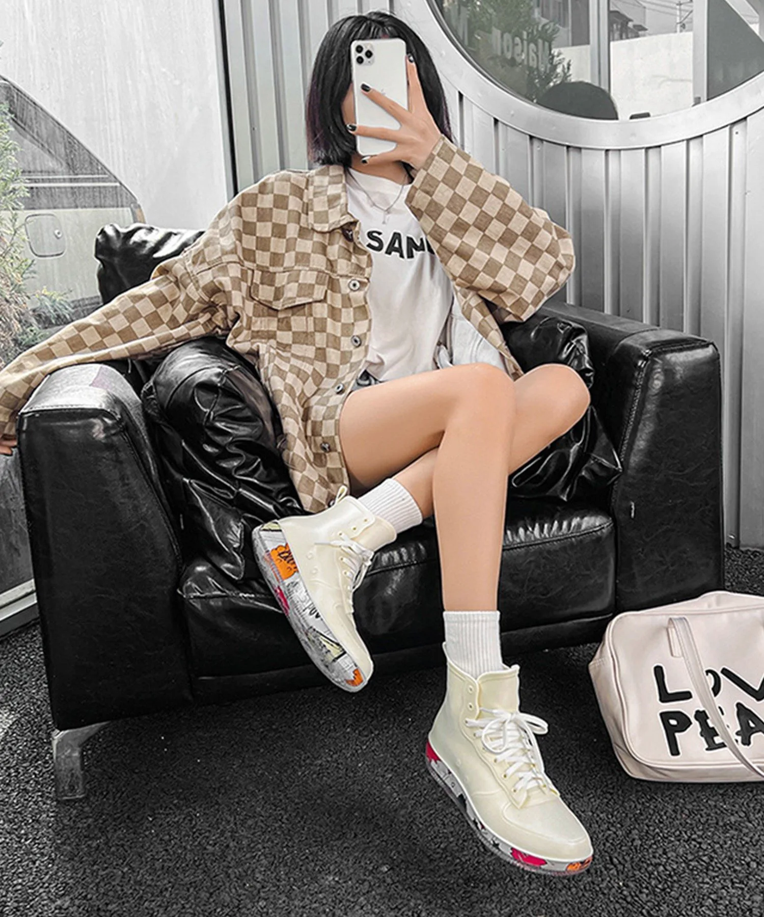 Мужские резиновые сапоги aimoha на шнуровке Aimoha Mens, цвет White — фото 3