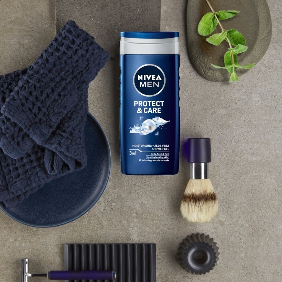 Гель для душа NIVEA PROTECT CARE, мужской набор для умывания, 250 мл x 5 — фото 3