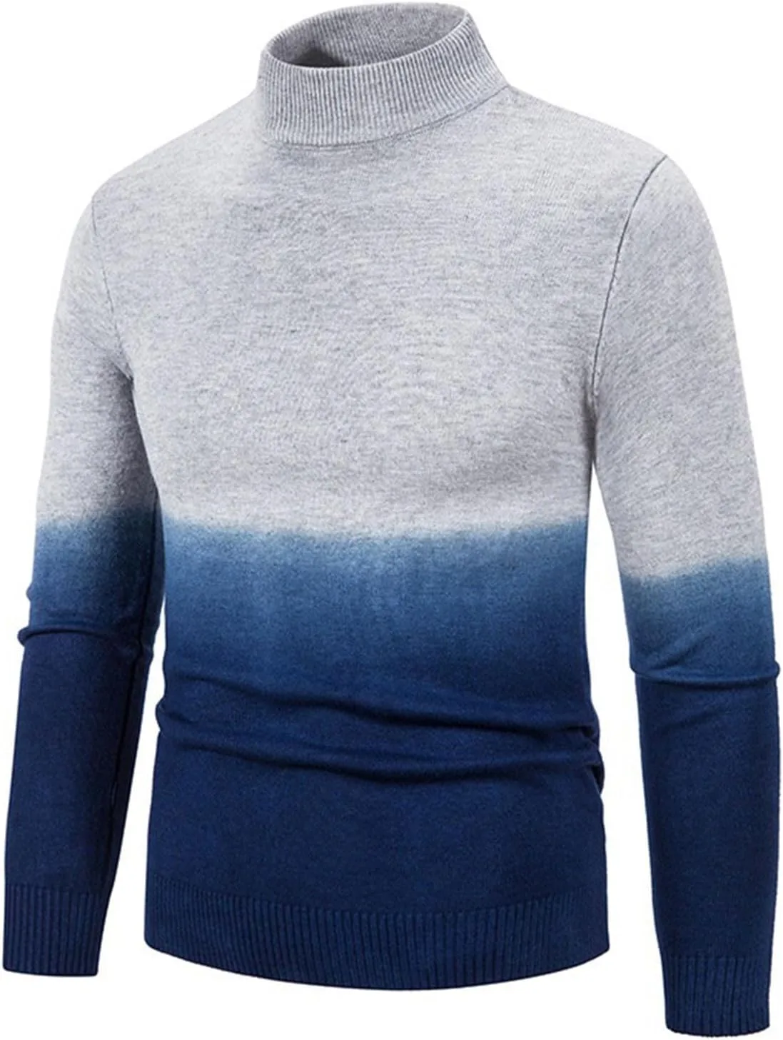 

Мужской зимний свитер водолазка slim fit цветной блок