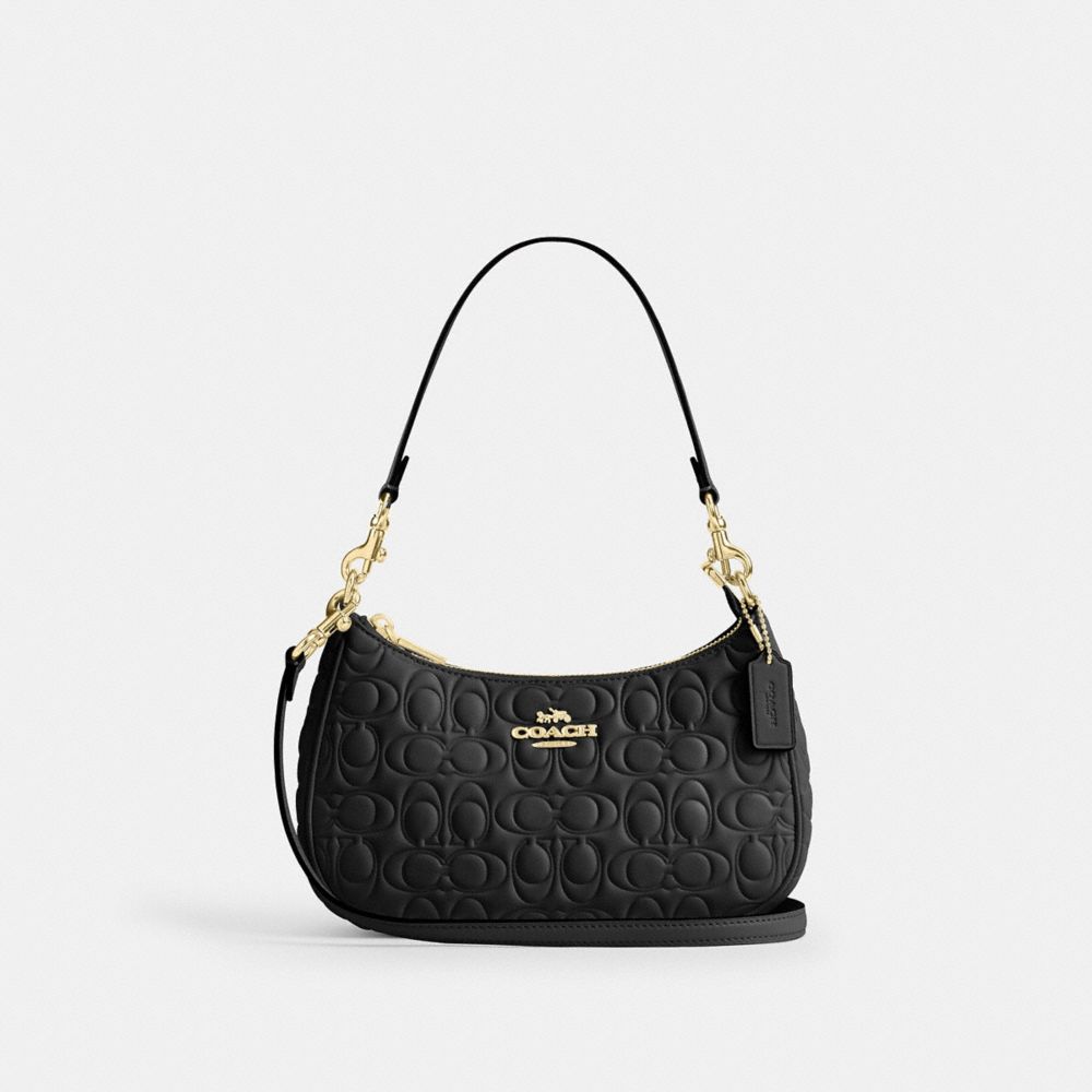 

Сумка через плечо Coach Teri Shoulder Bag, золотой/черный
