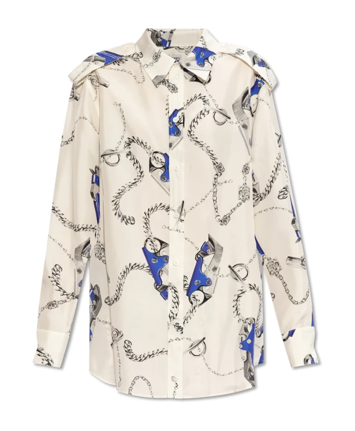 

Шелковая рубашка Burberry, мультиколор