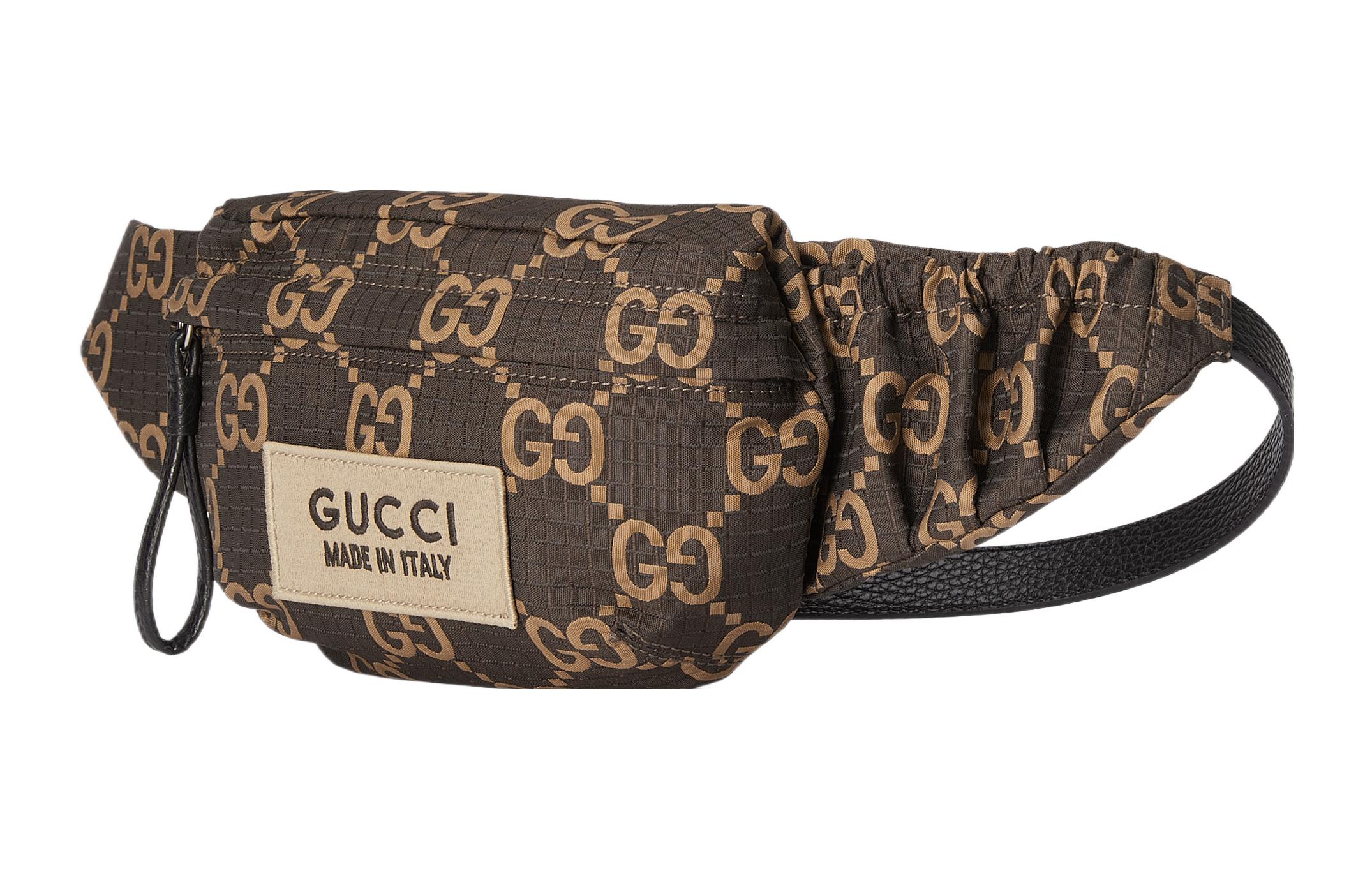 GUCCI Сумка-пояс из переработанного полиэстера Tubas мужская Ebony & Beige — фото 2