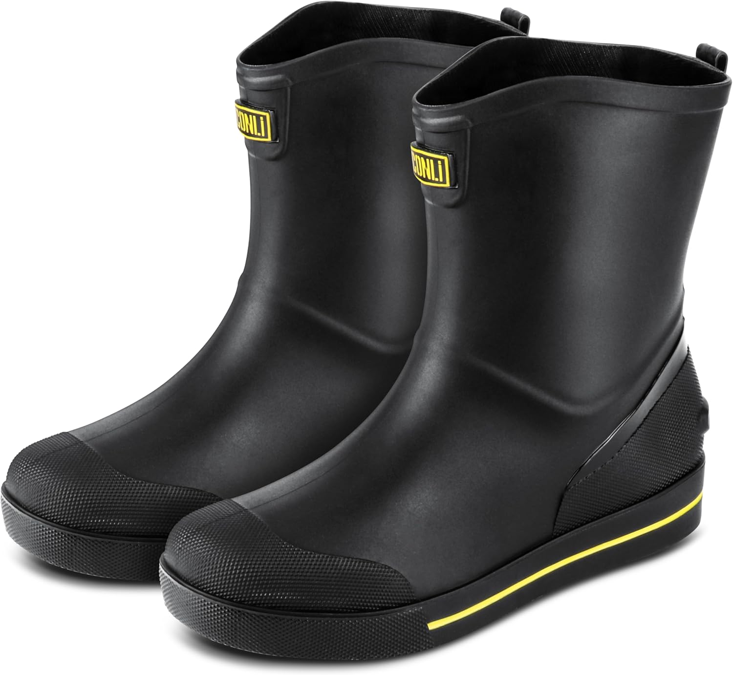 

Мужские водонепроницаемые резиновые сапоги - противоскользящие сапоги из ПВХ с усиленным носком и пяткой - прочные легкие ботинки на щиколотку для рыбалки, садоводства, фермы, работы на лодке и на открытом воздухе Generic, черный