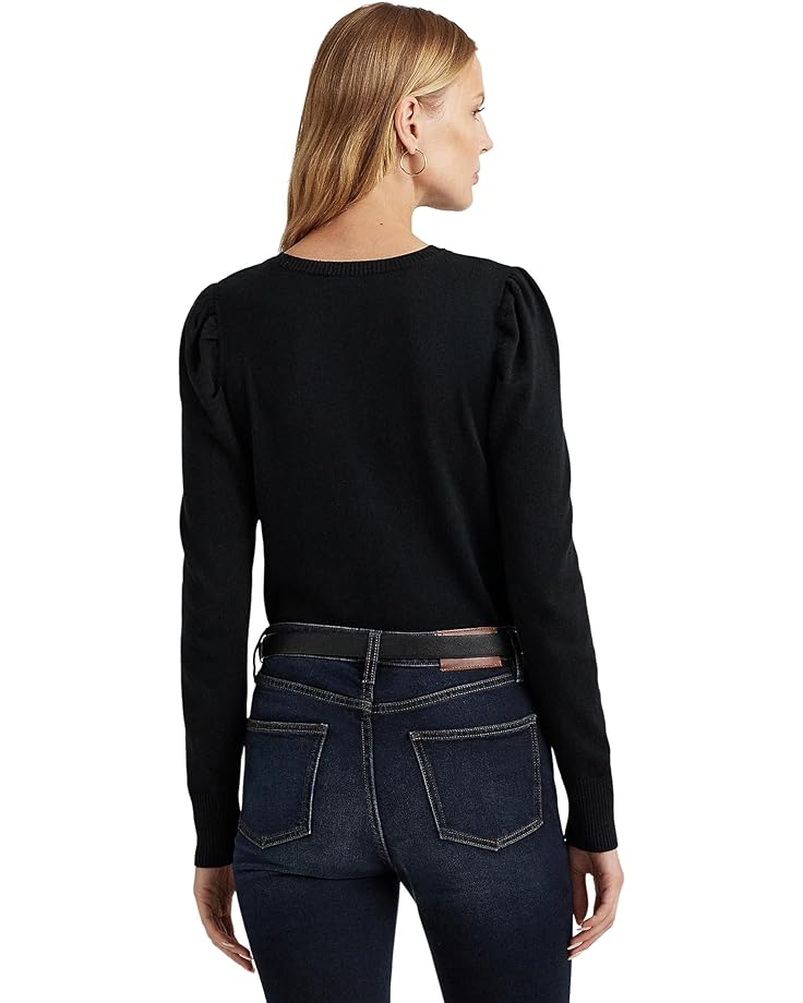 

Свитер LAUREN Ralph Lauren Cotton-Blend Puff-Sleeve Sweater, черный