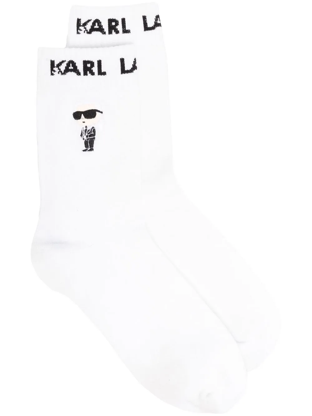 

Комплект Ikon из трех пар носков вязки интарсия KARL LAGERFELD, белый