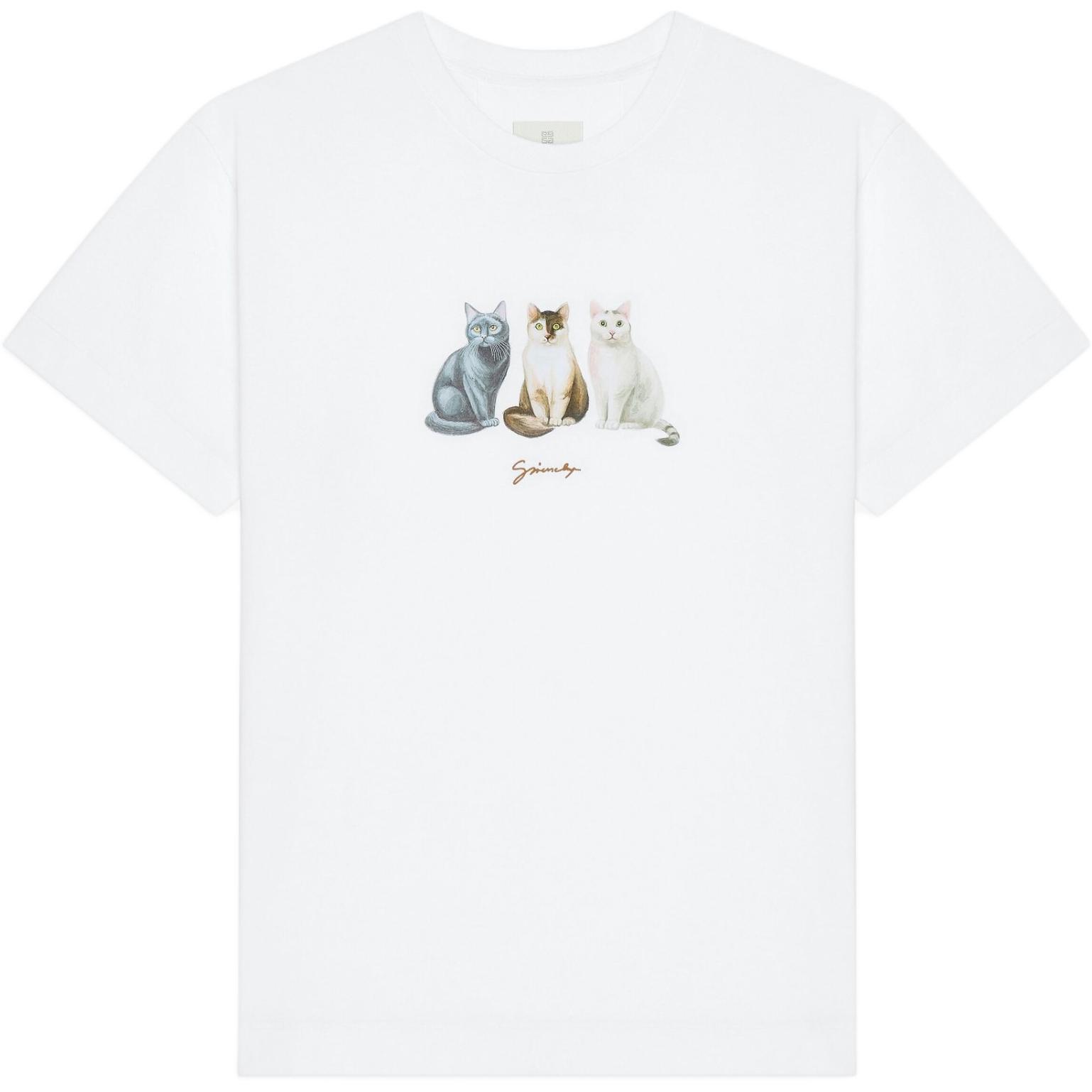 

Футболка с принтом cats Givenchy, белый