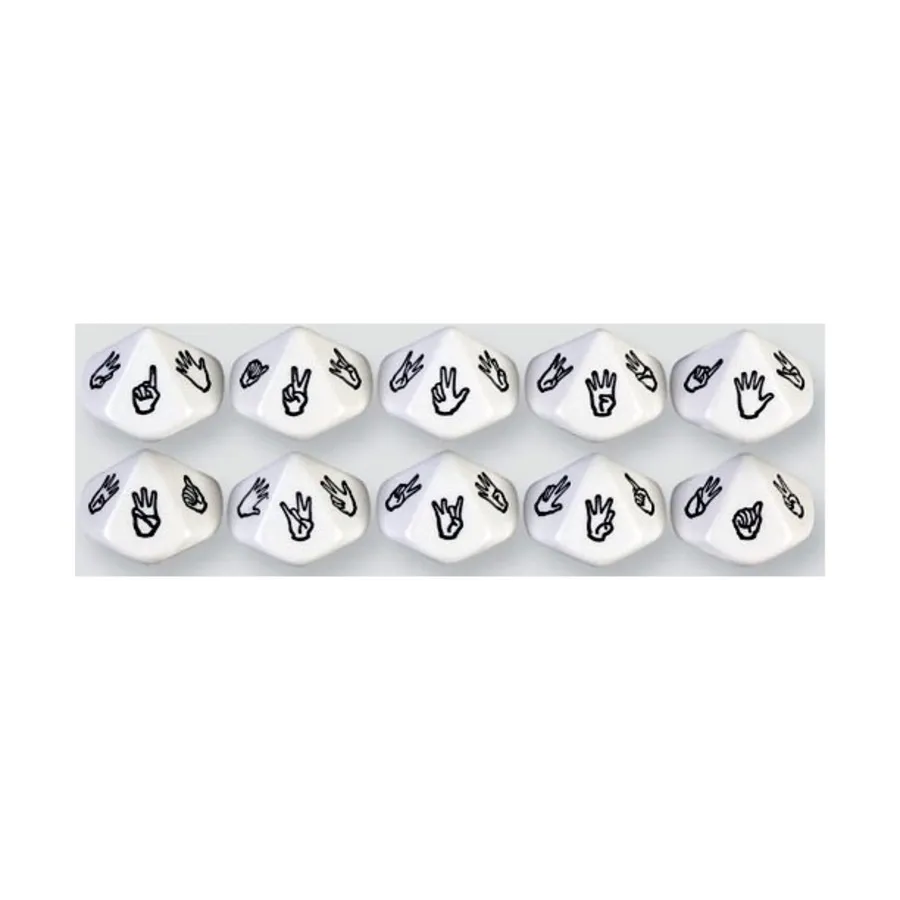 

d10 20 мм игральные кости с числами 1–10 — язык жестов (6), Dice - Symbols, Functional & Unique Dice