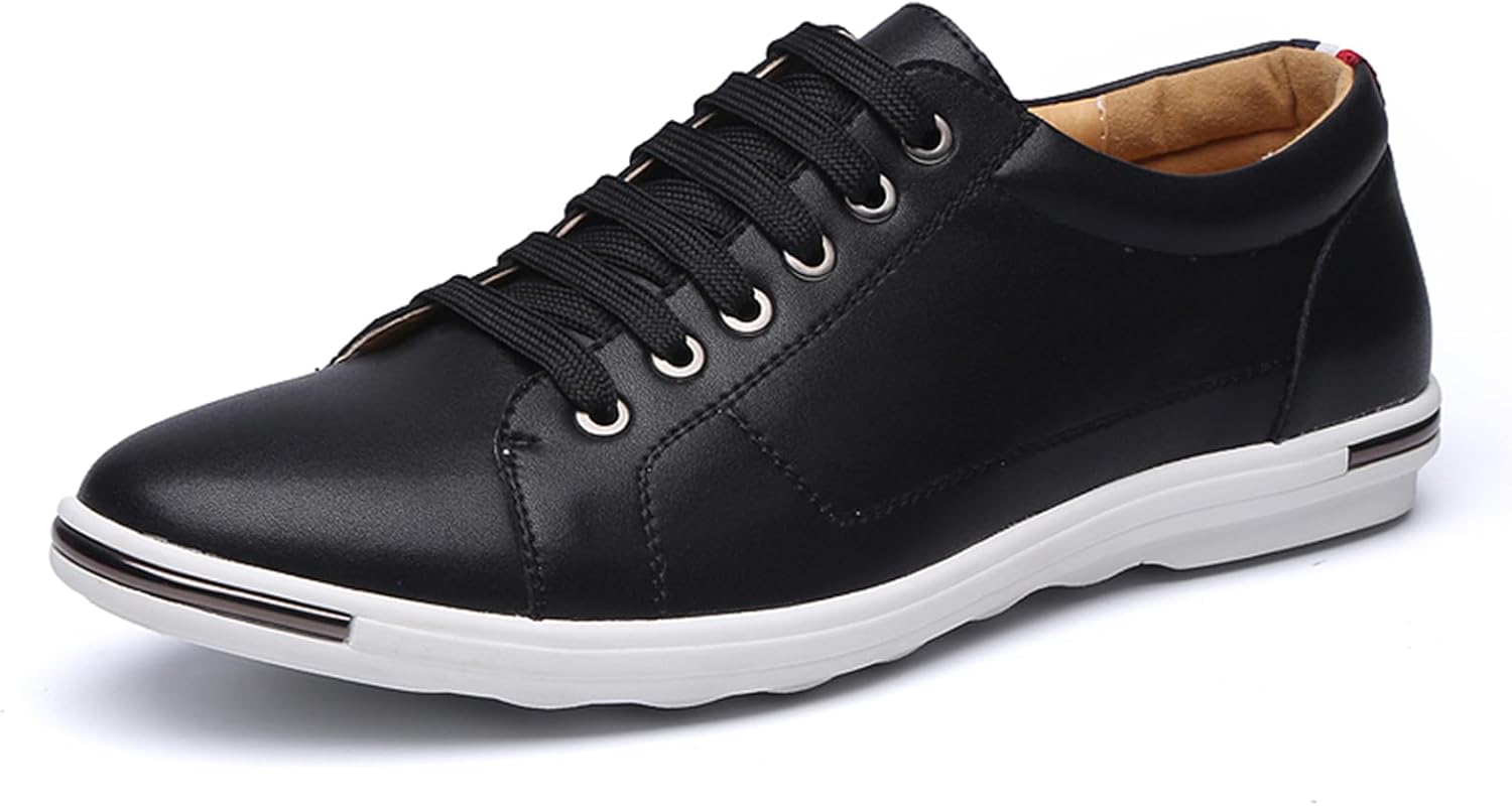 

Мужские оксфорды с низким верхом на шнуровке, удобные для ходьбы, повседневной носки и вождения, модные кроссовки на плоской подошве с круглым носком, деловые классические туфли Nigxwns, черный