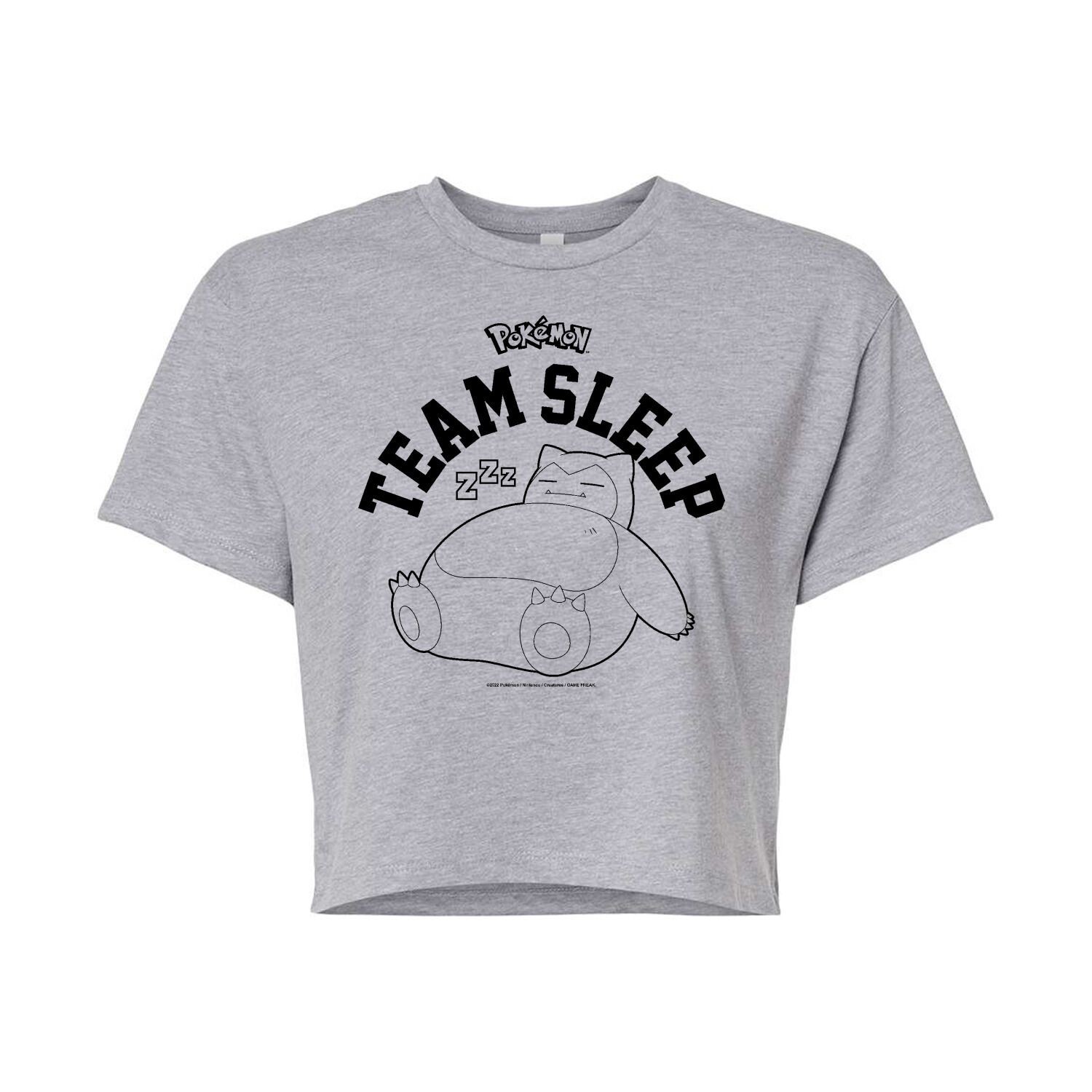 

Укороченная футболка с рисунком Pokémon для юниоров Team Sleep Licensed Character, серый