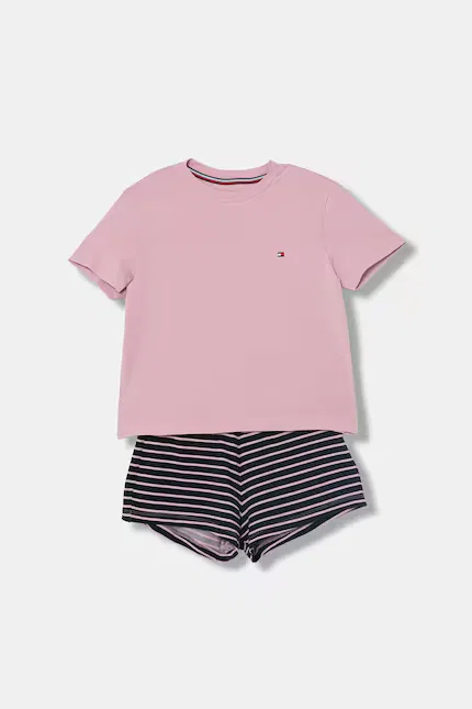Пижама детская хлопковая с эластаном Tommy Hilfiger, розовый