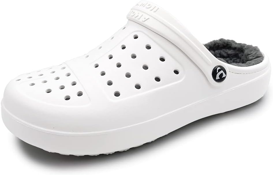 

Зимние унисекс сабо Amoji из флиса с меховой подкладкой, садовые туфли и домашние тапочки D8818, серый