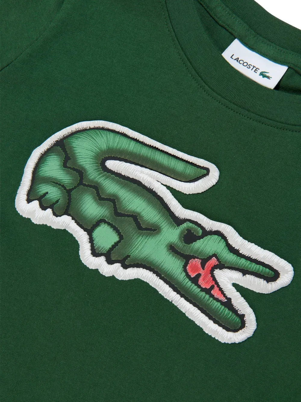 Футболка с аппликацией логотипа Lacoste Kids, зеленый — фото 4