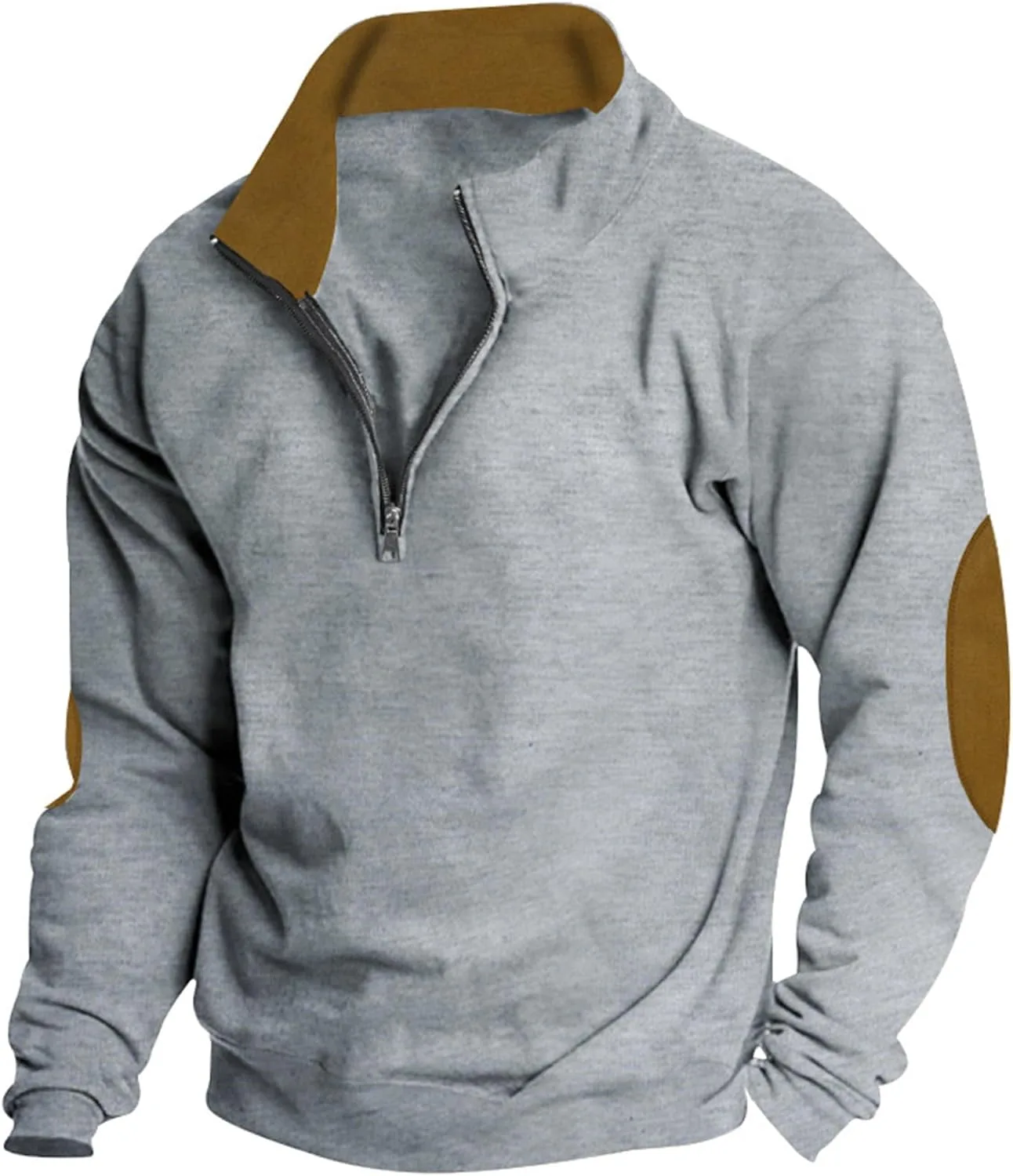 

Мужской свитер с четвертью молнии Slim Fit вязаный пуловер легкий с высоким воротом длинный рукав