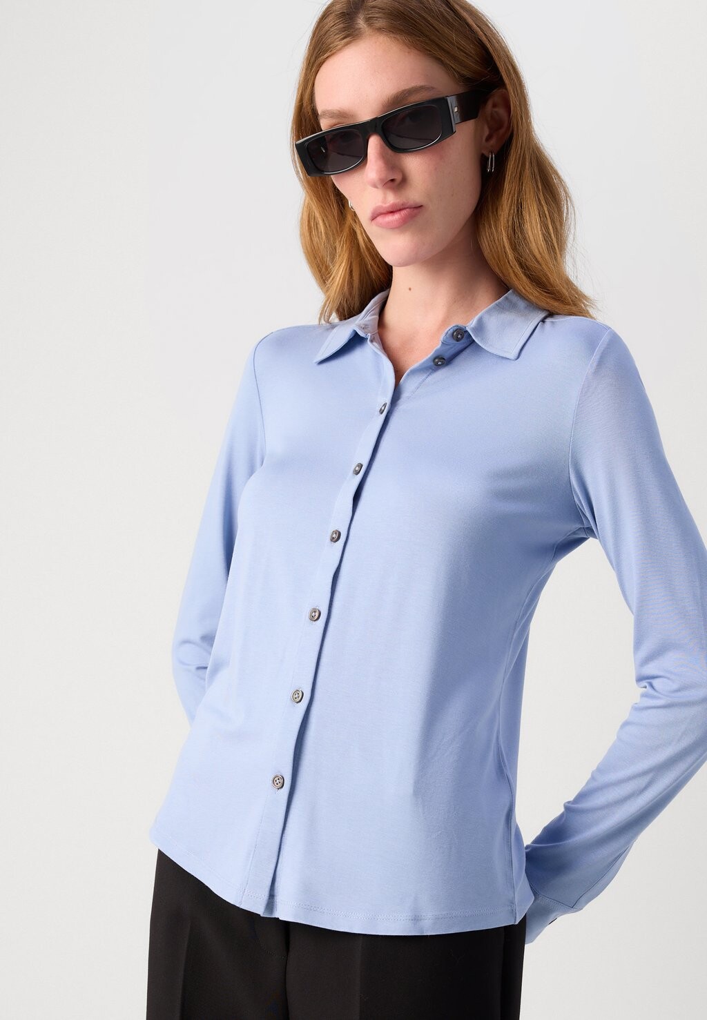 

Блузка на пуговицах BLOUSE LONG SLEEVE COLLAR BUTTON PLACKET Marc O'Polo, синий