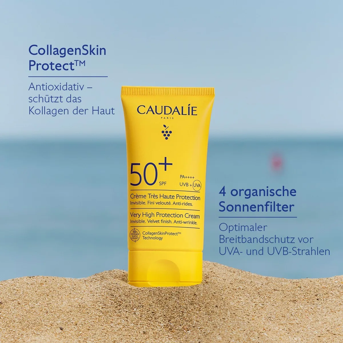 Солнцезащитный крем Vinosun Protect, очень высокая степень защиты SPF 50+. Caudalie, 50 мл — фото 4