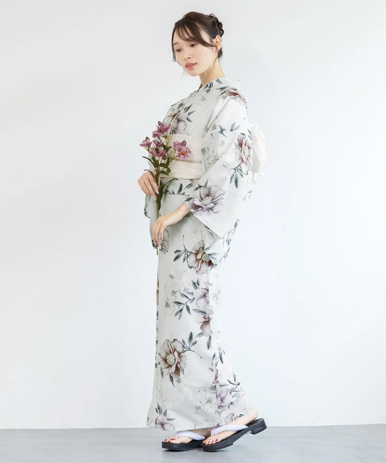 Женский комплект юката 2 предмета (юката + пояс хэко-оби) от бренда floro by SOUBIEN, синий — фото 4