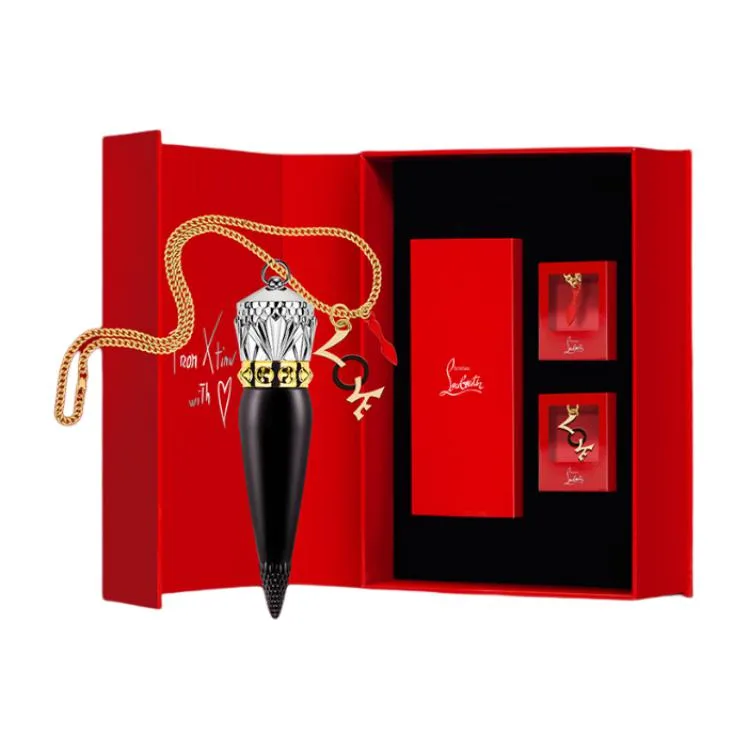 Christian Louboutin CL Scepter помада на цепочке матовая легко растушевывается натуральная, Three-Piece Set: Soft Matte Lipstick #318M+Short Chain+Pink Handbag Pendant — фото 2