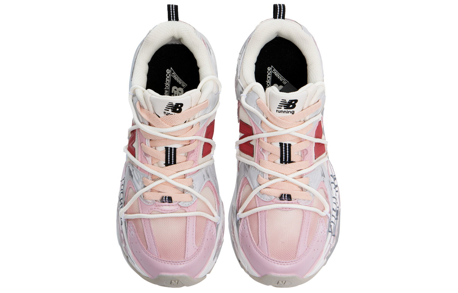 Кроссовки NB 530 унисекс средней высоты розовые/серые/белые New Balance — фото 3