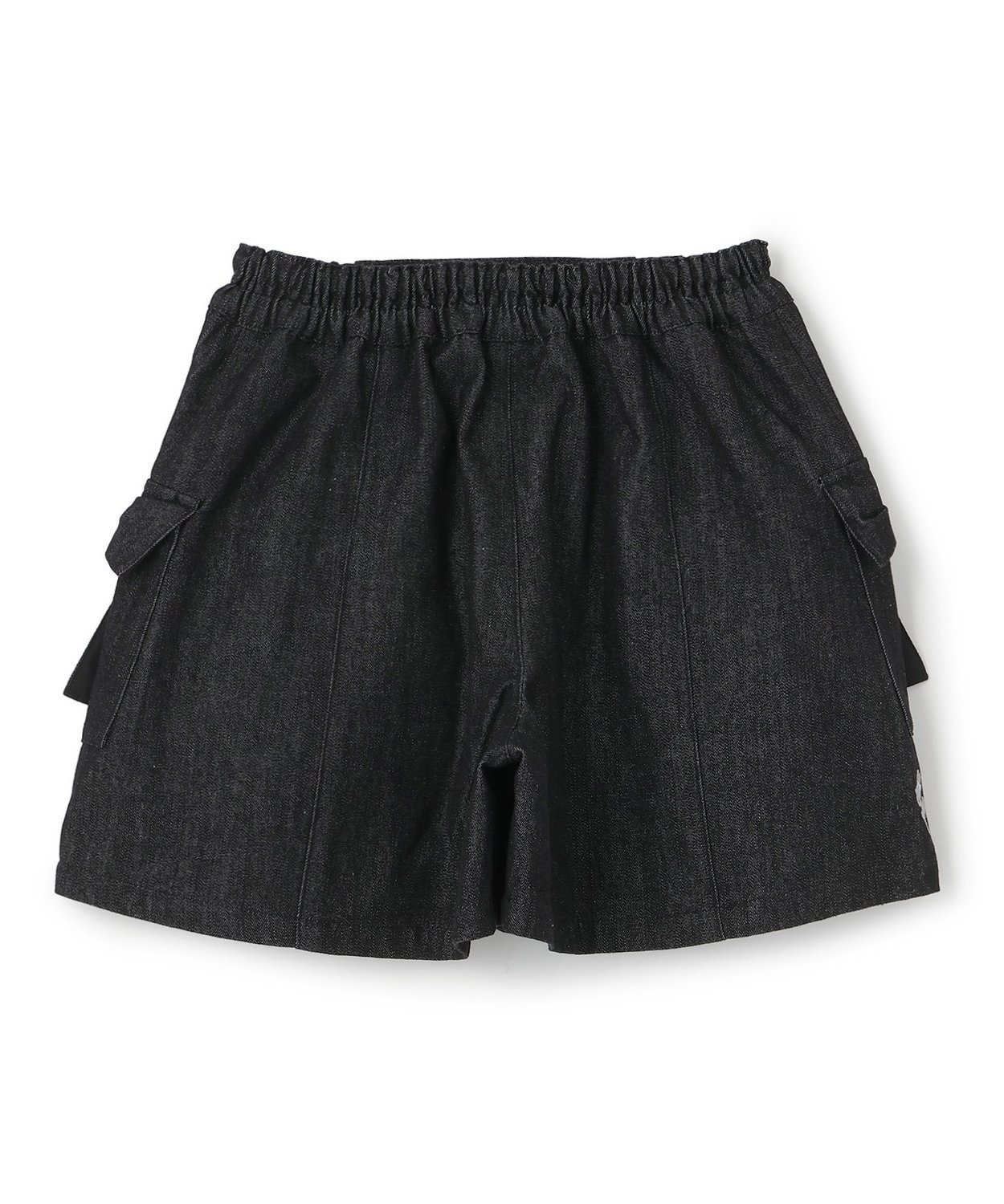 Брюки Джинсовые кюлоты с ленточными карманами Kp, black