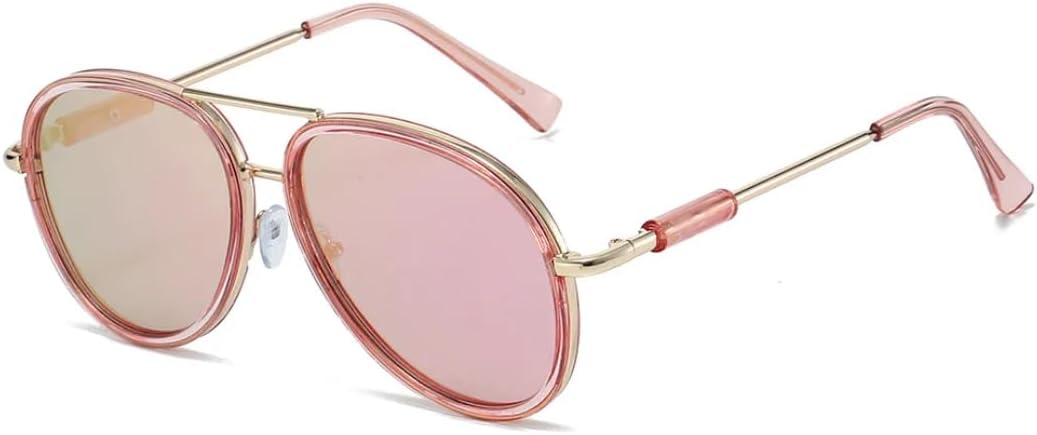 

Модные мужские солнцезащитные очки с двойной перемычкой, защита от УФ-излучения UV400, винтажные, с градиентным зеркальным покрытием, женская металлическая оправа VFDHN, 59104-c4