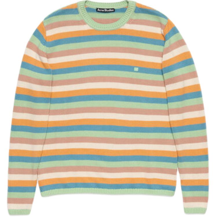 

Полосатый джемпер с круглым вырезом Acne Studios, мятно-зеленый/мультколор