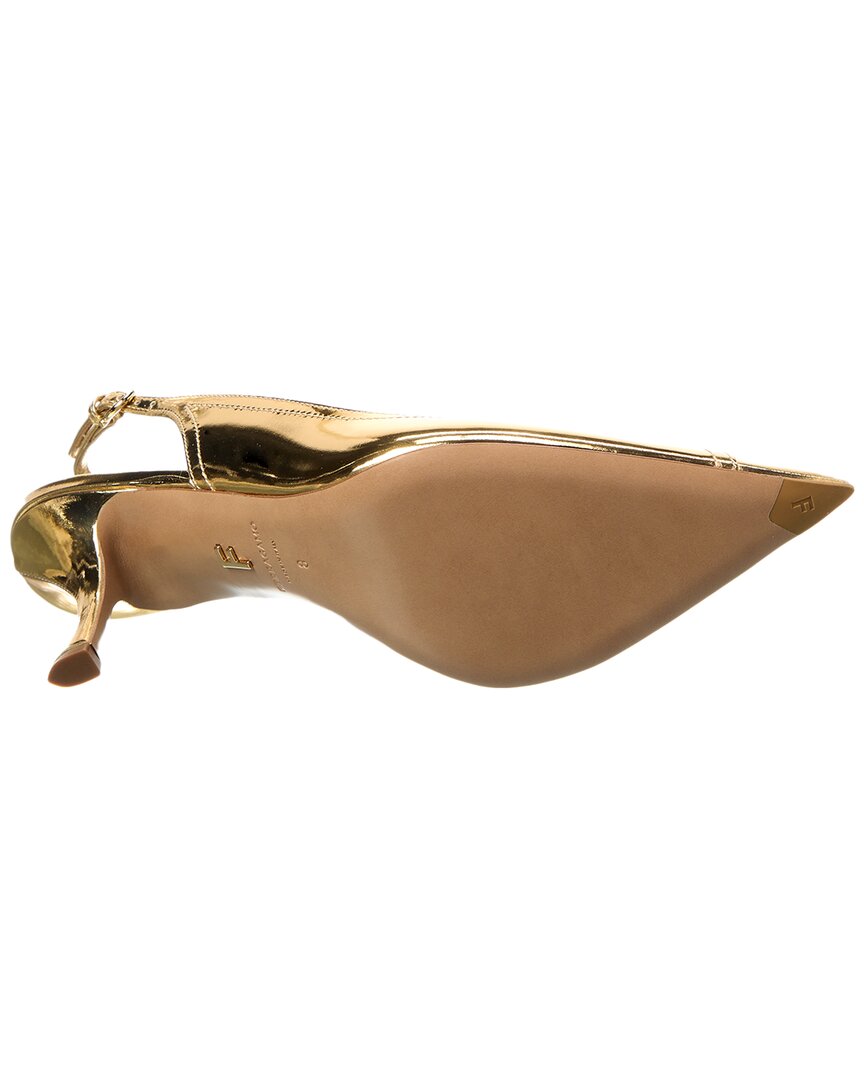 Ferragamo Egna кожаные туфли-лодочки с ремешком на пятке Salvatore Ferragamo, золотой — фото 4