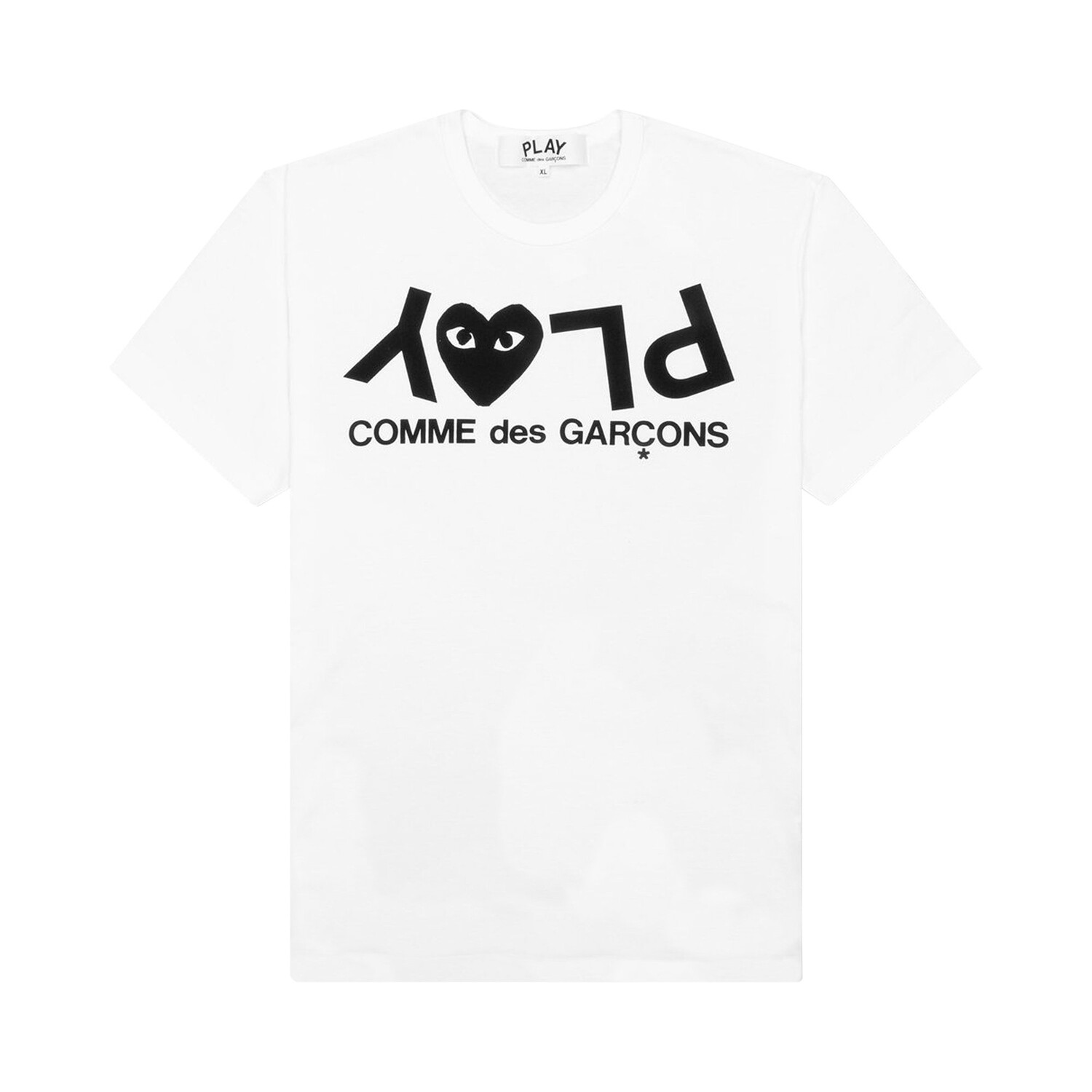 

Футболка Comme des Garçons PLAY с перевернутой надписью Белая, Белый, Футболка Comme des Garçons PLAY с перевернутой надписью Белая