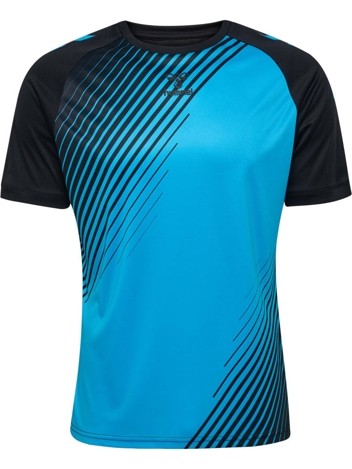 

Спортивная футболка Hummel S/S Hmlgraphic Multisport Herren, цвет black/neon blue