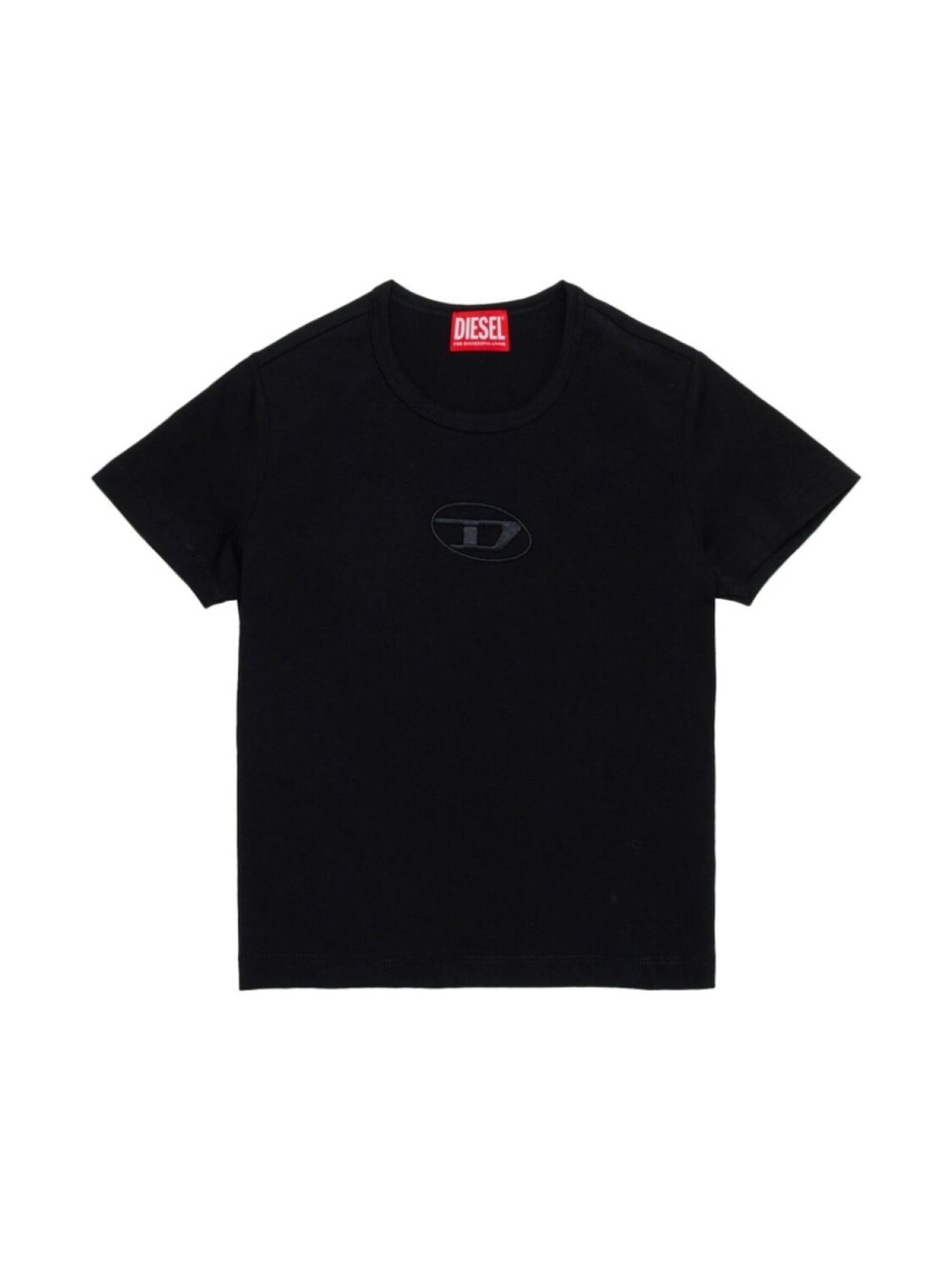 

Diesel Kids футболка с вышитым логотипом, черный
