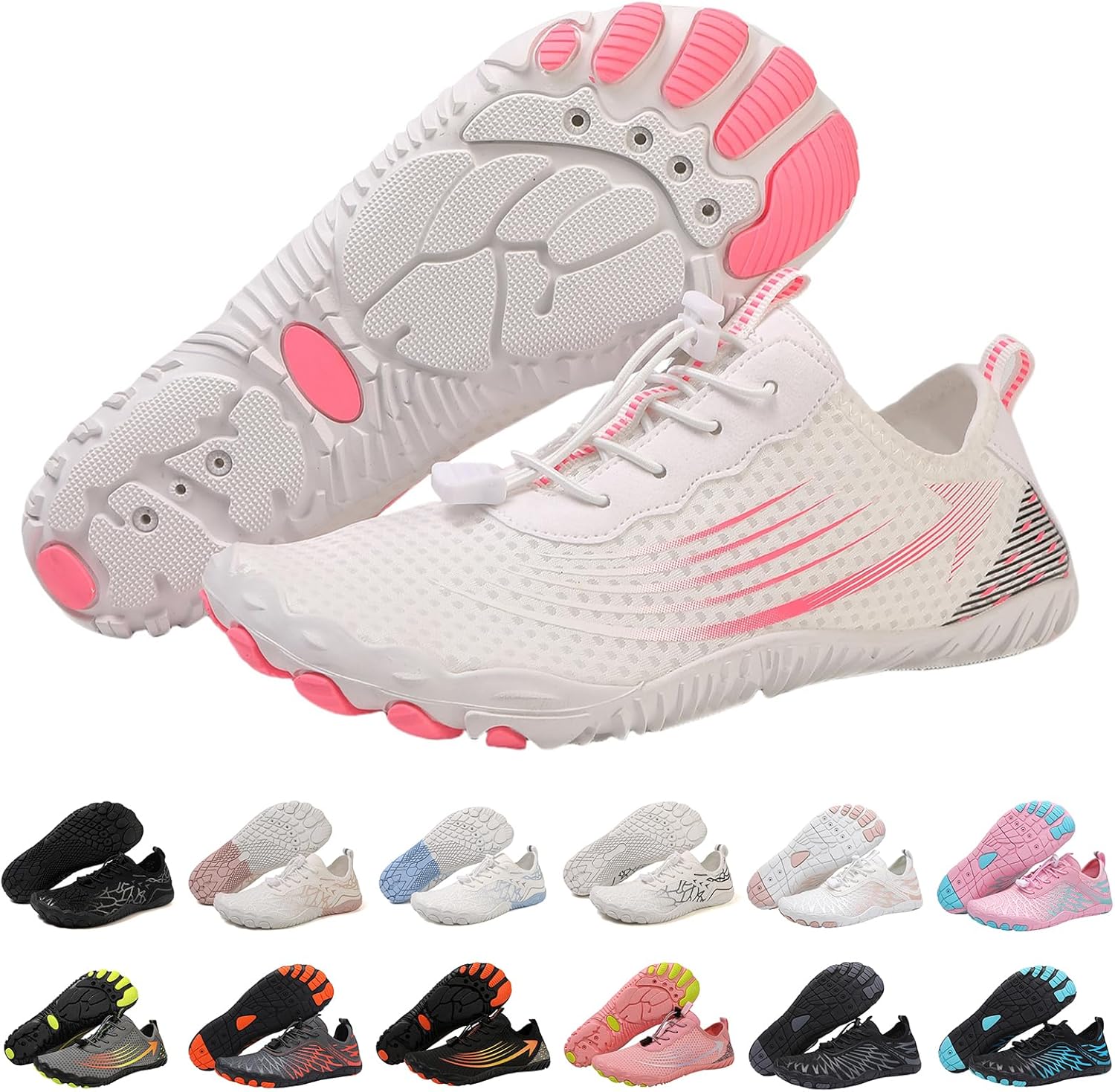 

Женские кроссовки для ходьбы Kubbon Hike, дышащая и противоскользящая, спортивная обувь с широкой носочной частью, водные кроссовки, обувь для походов, унисекс, белый